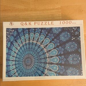 New Q&K Blue Mandala Puzzle - 1000 Wooden Pieces